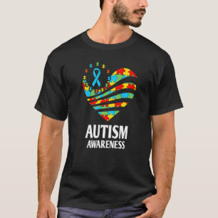 Autismus Bewusstsein Herz Unterstützung Autistisch T-Shirt