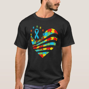 Autismus Bewusstsein Herz Unterstützung Autistisch T-Shirt