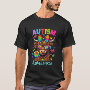 Autismus-Bewusstsein Highland-Kuh-Puzzleteile ASD T-Shirt