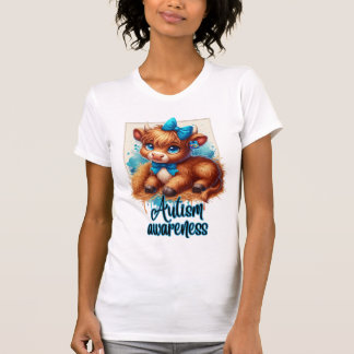Autismus Bewusstsein Hochland-Kuh-Shirt T-Shirt