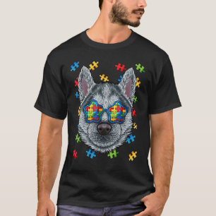 Autismus-Bewusstsein Husky Puzzle Sonnenbrille Aut T-Shirt