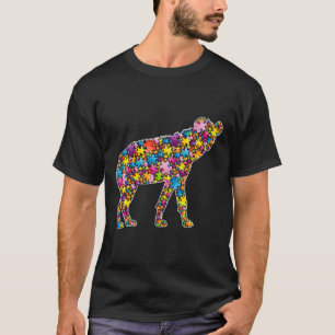 Autismus Bewusstsein Hyena Tiere Puzzle für Männer T-Shirt