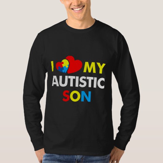 Autismus Bewusstsein I Liebe Mein Autistischer Soh T-Shirt (Vorderseite)