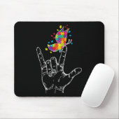 Autismus-Bewusstsein Ich liebe dich Asl Hand Gebär Mousepad (Mit Mouse)