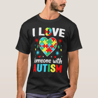 Autismus-Bewusstsein Ich liebe jemanden mit Autism T-Shirt
