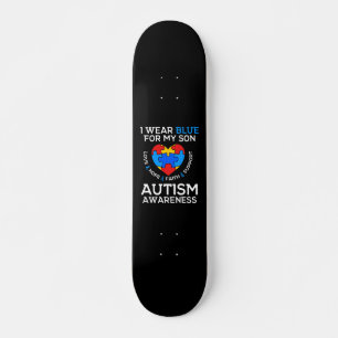 Autismus Bewusstsein, ich trage Blau für meinen So Skateboard