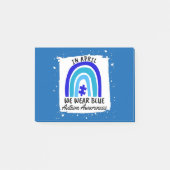 Autismus Bewusstsein im April tragen wir Blau Post-it Klebezettel (Vorderseite)