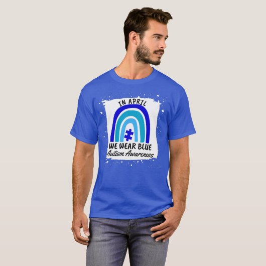 Autismus Bewusstsein im April tragen wir Blau T-Shirt (Vorne ganz)