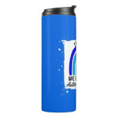 Autismus Bewusstsein im April tragen wir Blau Thermosbecher (Nach links gedreht)