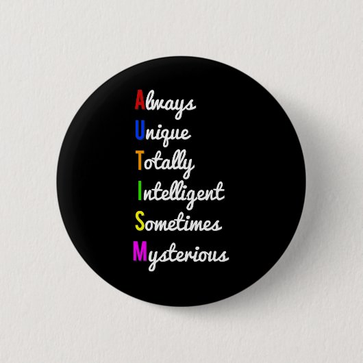 Autismus Bewusstsein immer einzigartig Button (Vorderseite)