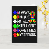 Autismus Bewusstsein immer einzigartig Karte (Gelbe Blume)