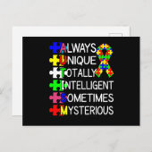 Autismus Bewusstsein immer einzigartig Postkarte (Vorne/Hinten)