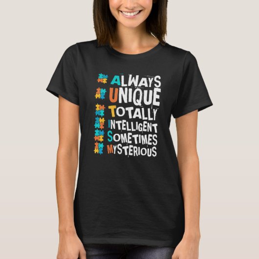 Autismus-Bewusstsein Immer Einzigartig Total Intel T-Shirt (Vorderseite)