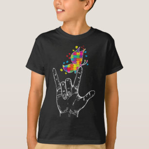 Autismus Bewusstsein in der Liebe Sie ASL Hand Sig T-Shirt