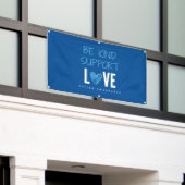 Autismus Bewusstsein ist freundlich Unterstützung Banner (Äußeres Gebäude)