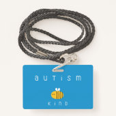 Autismus Bewusstsein ist freundliches Abzeichen La Ausweis (Rückseite mit Schlüsselband)