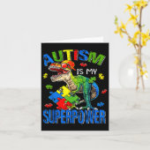 Autismus Bewusstsein ist mein superpower Dinosauri Karte (Gelbe Blume)