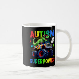 Autismus-Bewusstsein ist Superpower Truck Trex Din Kaffeetasse