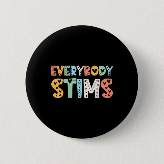Autismus-Bewusstsein Jeder stimuliert Autismus-Leh Button (Vorderseite)
