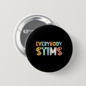 Autismus-Bewusstsein Jeder stimuliert Autismus-Leh Button (Vorne & Hinten)