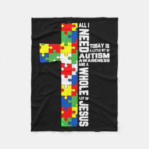 Autismus-Bewusstsein Jesus Kreuz Puzzle Cool Chris Fleecedecke