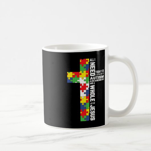 Autismus Bewusstsein Jesus Kreuz Puzzle Cool Chris Kaffeetasse (Rechts)
