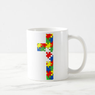 Autismus-Bewusstsein Jesus Kreuz Puzzle Cool Chris Kaffeetasse