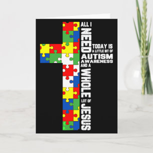 Autismus-Bewusstsein Jesus Kreuz Puzzle Cool Chris Karte