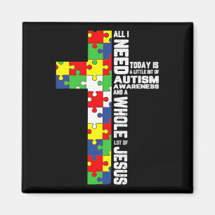 Autismus Bewusstsein Jesus Kreuz Puzzle Cool Chris Magnet