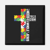 Autismus Bewusstsein Jesus Kreuz Puzzle Cool Chris Magnet (Vorne)