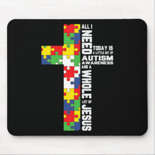 Autismus Bewusstsein Jesus Kreuz Puzzle Cool Chris Mousepad