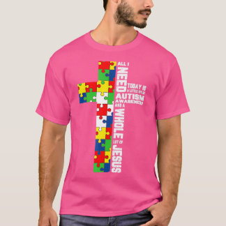Autismus Bewusstsein Jesus Kreuz Puzzle Cool Chris T-Shirt