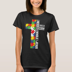 Autismus Bewusstsein Jesus Kreuz Puzzle Cool Chris T-Shirt