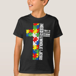 Autismus-Bewusstsein Jesus Kreuz Puzzle Cool Chris T-Shirt