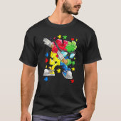 Autismus Bewusstsein Jungen Kinder Dabbing Puzzle  T-Shirt (Vorderseite)