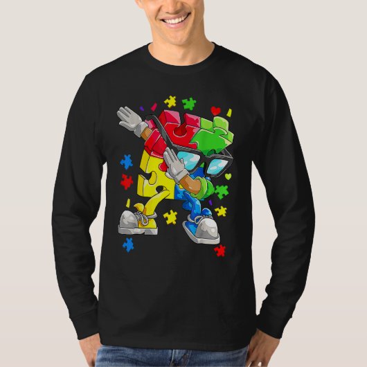 Autismus Bewusstsein Jungen Kinder Dabbing Puzzle T-Shirt (Vorderseite)
