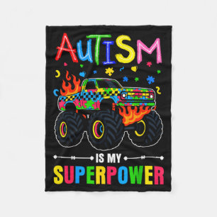 Autismus-Bewusstsein Jungen Monster-Truck Kinder M Fleecedecke
