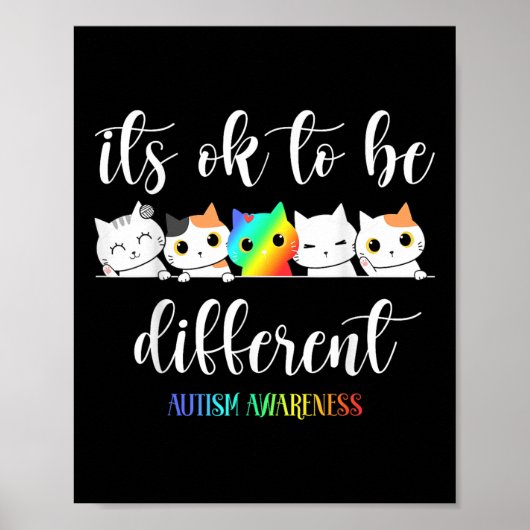 Autismus Bewusstsein Kat's Ok zu sein anders lusti Poster (Vorne)