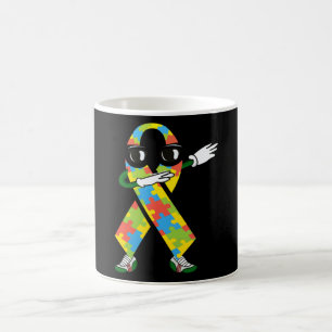 Autismus-Bewusstsein Kinder Dabbing Puzzle-Teil fü Kaffeetasse
