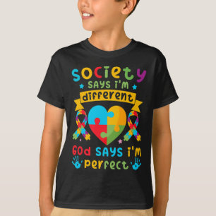 Autismus Bewusstsein Kinder Jungs Gott sagt, ich b T-Shirt