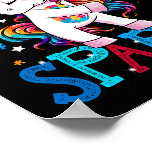 Autismus Bewusstsein Kinder Unikorin für Autismus  Poster (Ecke)