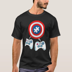 Autismus Bewusstsein Kinder Video Gamer Puzzle Pie T-Shirt