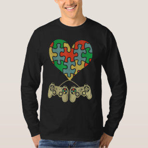 Autismus Bewusstsein Kinder Video Gamer Puzzle Pie T-Shirt