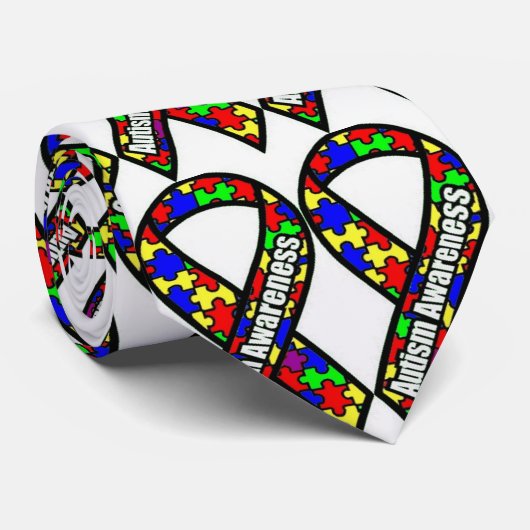 Autismus-Bewusstsein Krawatte (Gerollt)