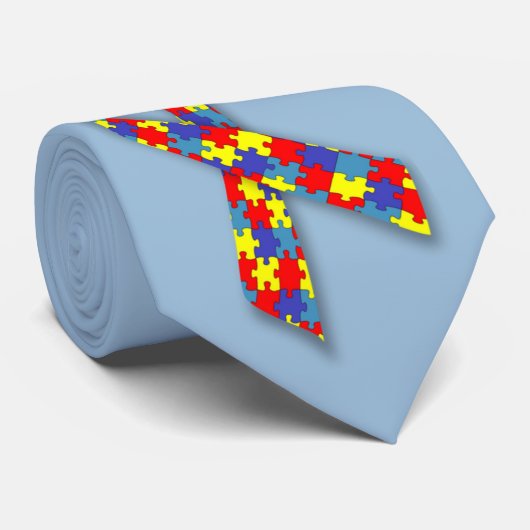 Autismus-Bewusstsein Krawatte (Gerollt)