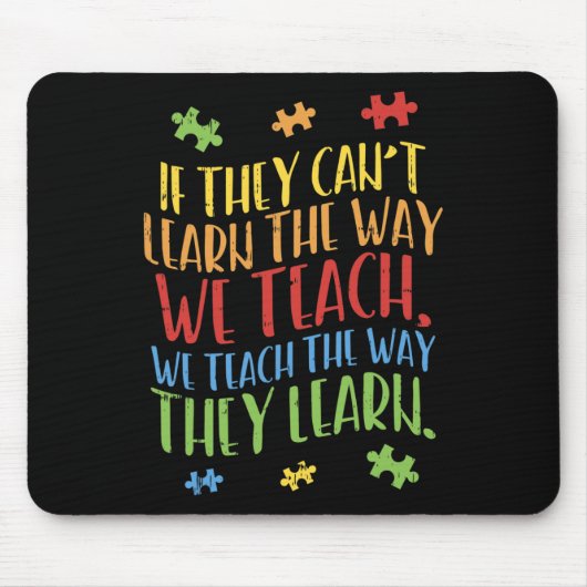 Autismus Bewusstsein Lehrer Autistic Teach lernen Mousepad (Vorne)
