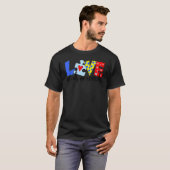 Autismus Bewusstsein Lehrer Liebe braucht keine Wo T-Shirt (Vorne ganz)