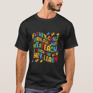 Autismus-Bewusstsein Lehrer-Puzzleteile-Zitat für T-Shirt