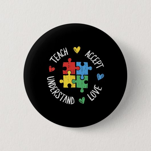 Autismus Bewusstsein Lehrer Sped Teach Accept Unde Button (Vorderseite)