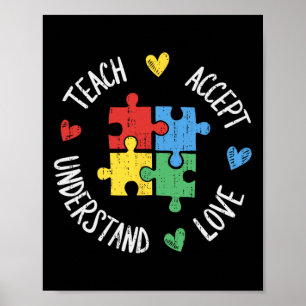 Autismus Bewusstsein Lehrer Sped Teach Accept Unde Poster